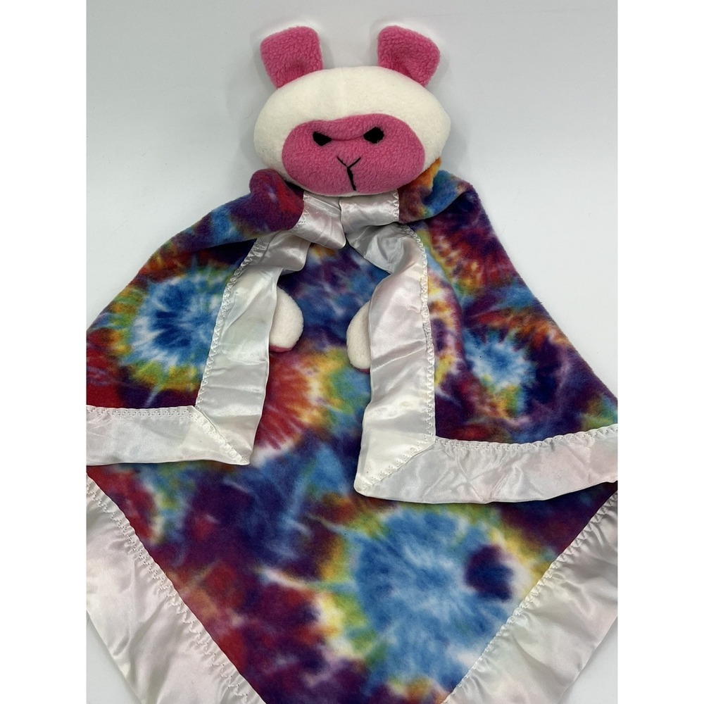 Scented Tie Dye Lovey Security Blanket Fleece Plush Satin 27"